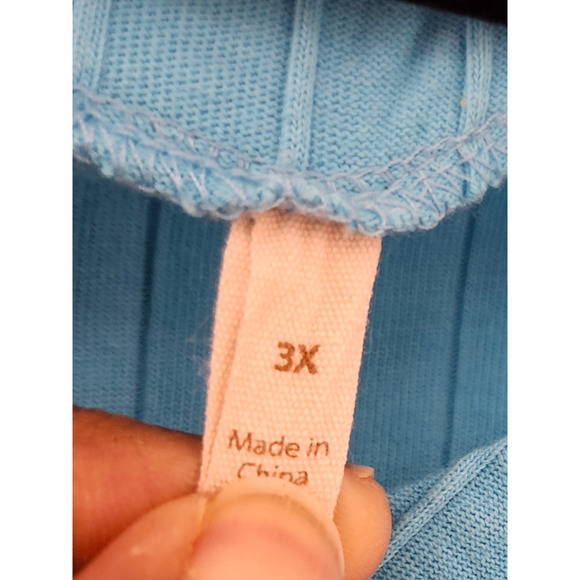 Soft Surroundings‎ Oversized Boho Blue 3/4 Roll Tab Sleeve Tunic Top Shirt Women - Picture 13 of 13